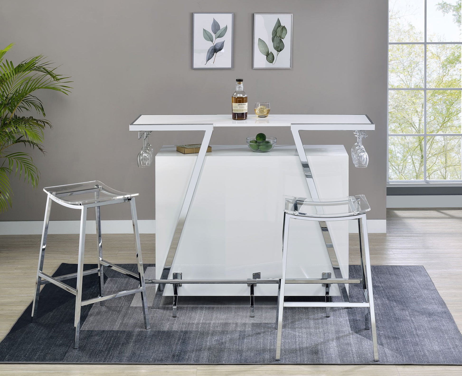 Zena - 3 Piece Bar Set - White - Hornell Furniture Outlet