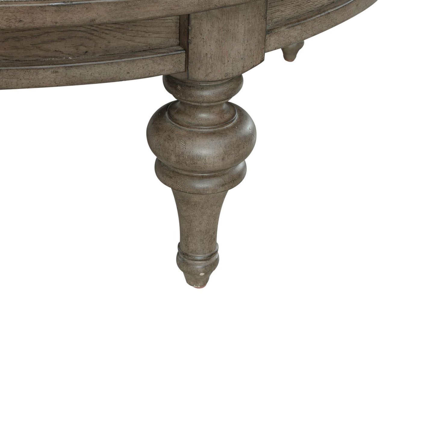 Americana Farmhouse - Round Cocktail Ottoman - Light Brown - Hornell Furniture Outlet