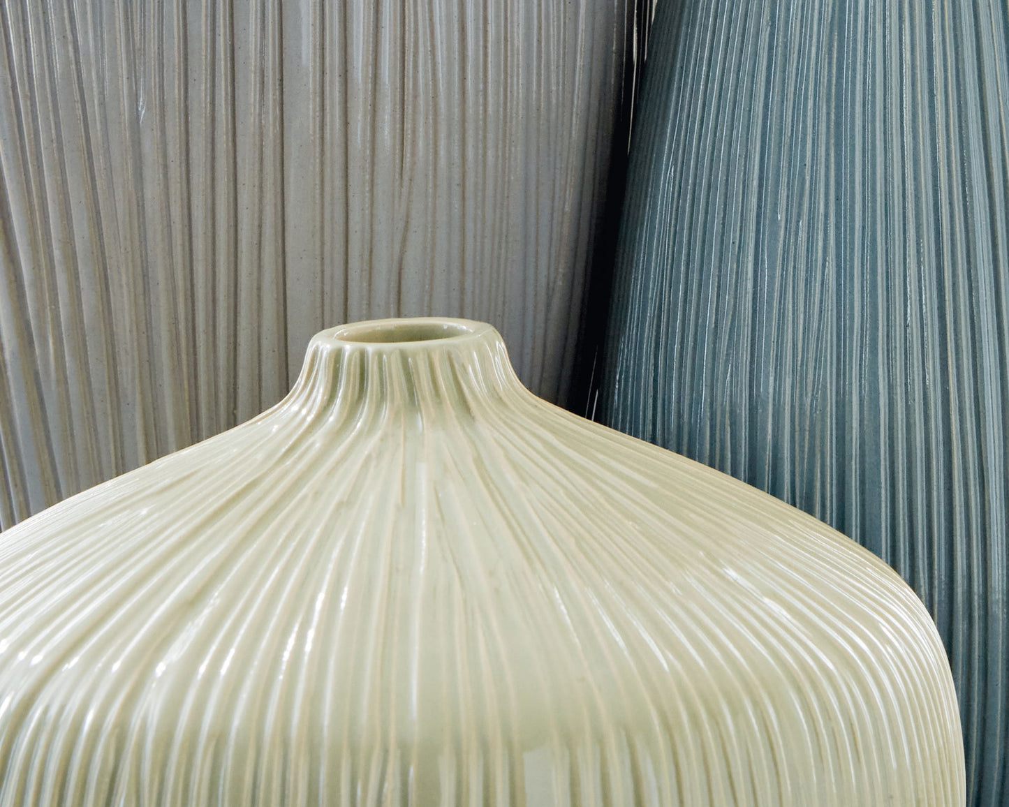 Eiderman - Vase Set (Set of 3) - Gray / Blue / Green - Hornell Furniture Outlet
