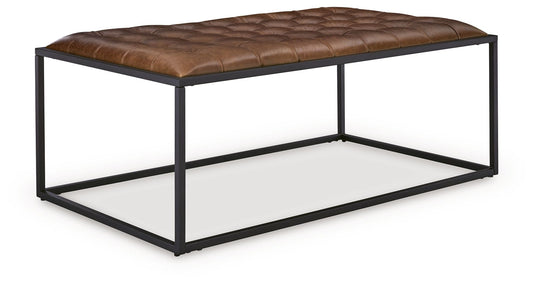 Junsor - Cocktail Ottoman - Brown / Black - Hornell Furniture Outlet