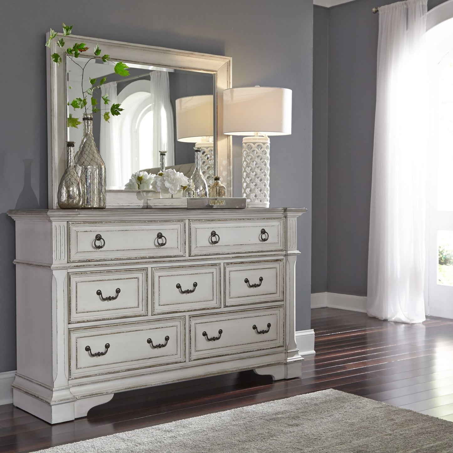 Abbey Park - Mirror - White - Hornell Furniture Outlet