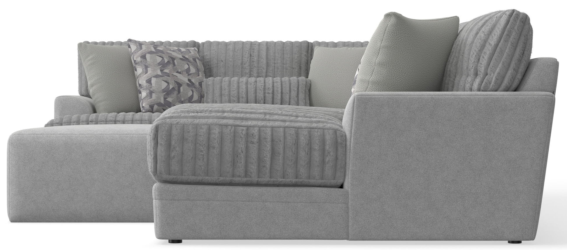 Titan - Sectional With Comfort Coil Seating, Cocktail Ottoman And Accent Pillows Included - Hornell Furniture Outlet