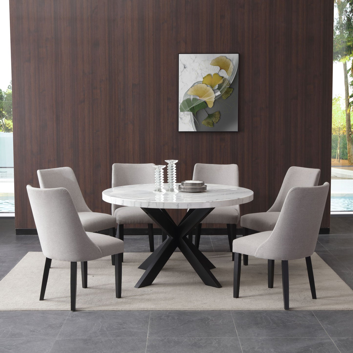 Xena - Upholstered Side Chair (Set of 2) - Gray - Hornell Furniture Outlet
