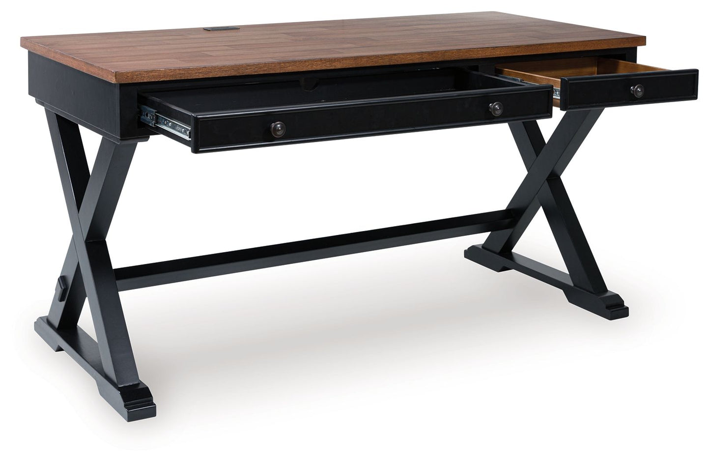 Wildenauer - Brown / Black - Home Office Desk - Hornell Furniture Outlet