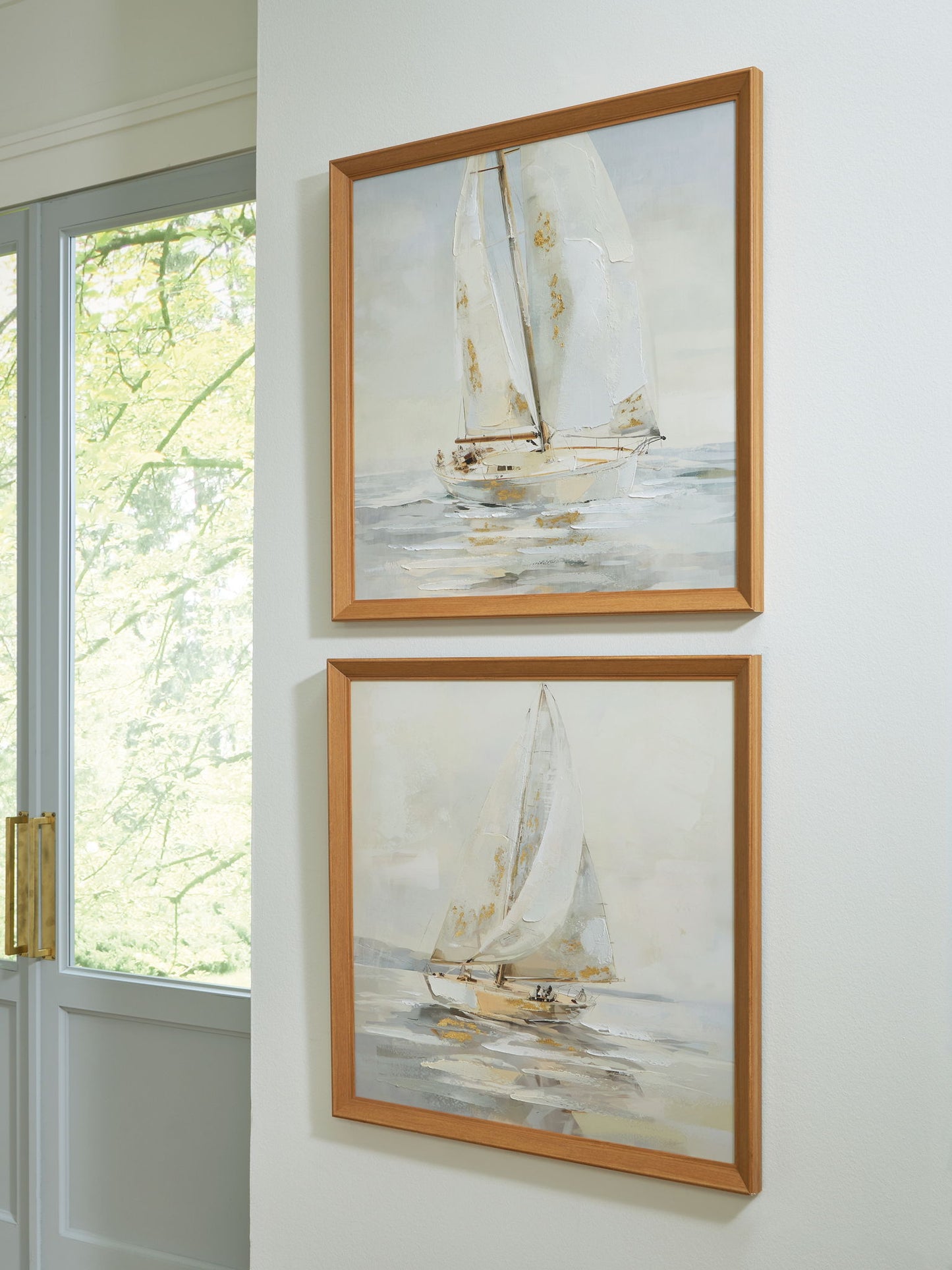 Winbrook - Gray / Tan / Gold Finish - Wall Art Set (Set of 2) - Hornell Furniture Outlet