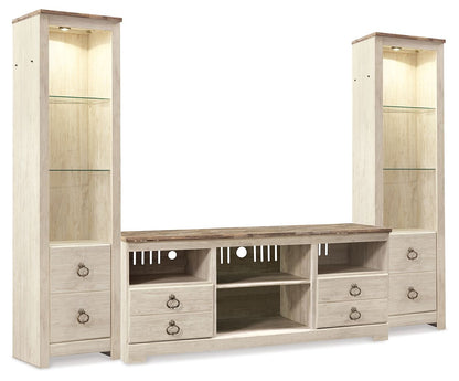 Willowton - Entertainment Center With Fireplace Option - Hornell Furniture Outlet
