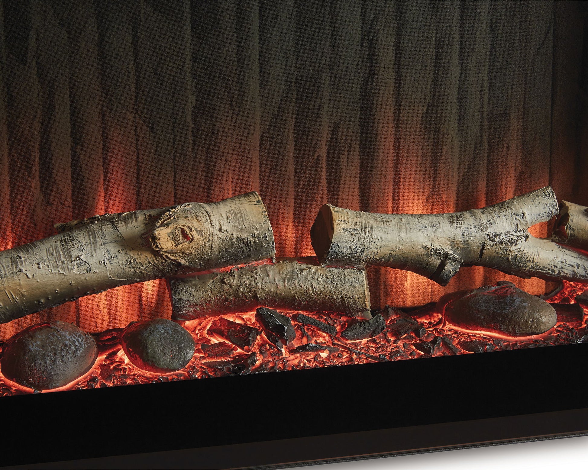 Entertainment Accessories - Black - Fireplace Insert With Faux Birch Log Set - Hornell Furniture Outlet