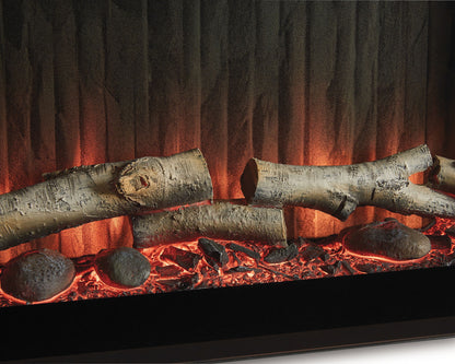 Entertainment Accessories - Black - Fireplace Insert With Faux Birch Log Set - Hornell Furniture Outlet