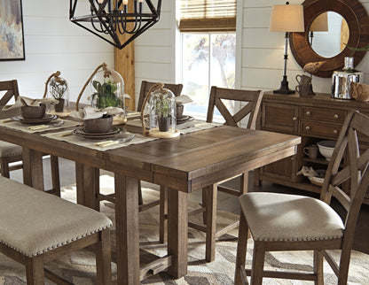 Moriville - Grayish Brown - Rectangular Dining Room Counter Extension Table - Hornell Furniture Outlet