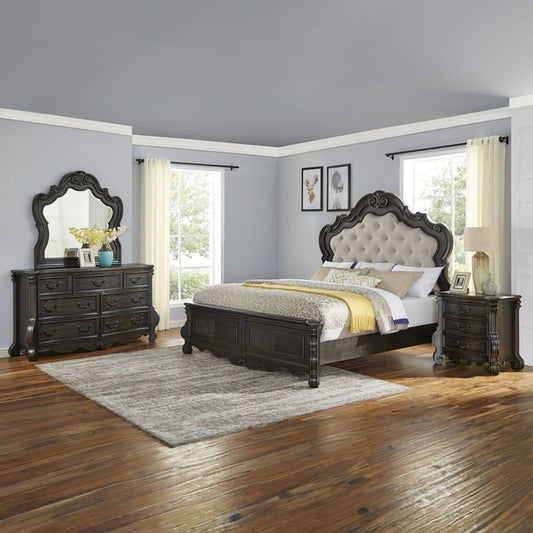 Rhapsody - 5 Piece King Bedroom Set - Dark Brown - Hornell Furniture Outlet