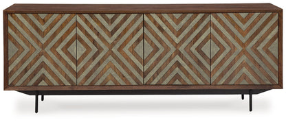 Dreggan - Brown / Gold Finish - Accent Cabinet - Hornell Furniture Outlet