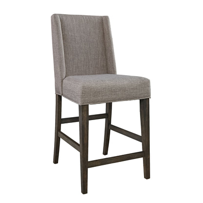 Double Bridge - Upholstered Counter Chair - Dark Brown - Hornell Furniture Outlet