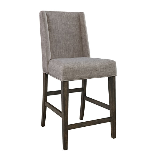 Double Bridge - Upholstered Counter Chair - Dark Brown - Hornell Furniture Outlet