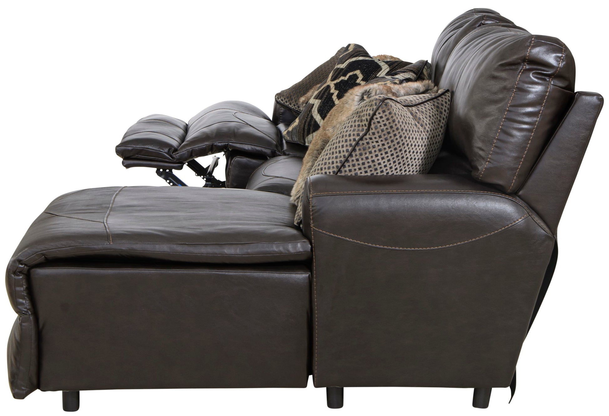Como - 3 Piece Italian Leather Match Reclining Sectional - Hornell Furniture Outlet