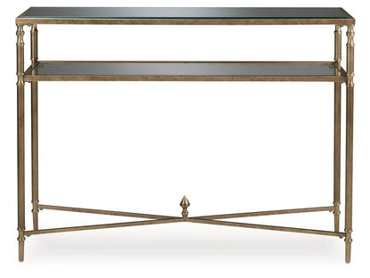 Cloverty - Aged Gold Finish - Sofa Table - Hornell Furniture Outlet