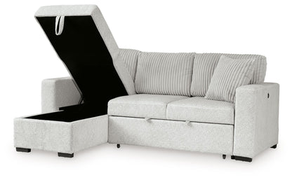 Wohlen - 2 - Piece Sectional With Pop Up Sleeper And LAF Corner Chaise - Alloy - Hornell Furniture Outlet