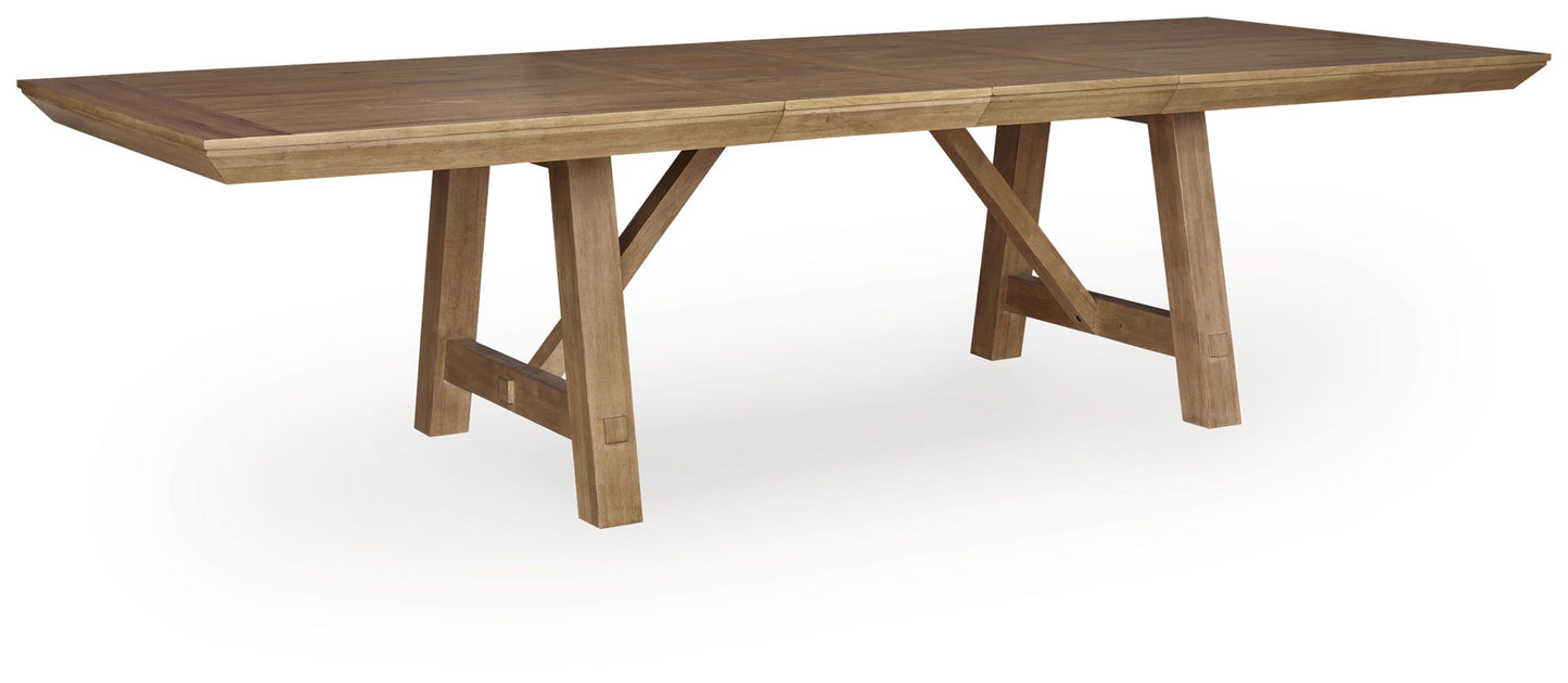 Ridgester - Rectangular Dining Room Extension Table - Light Brown - Hornell Furniture Outlet