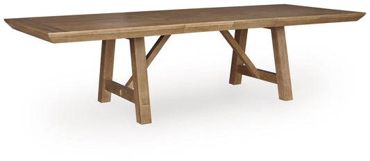 Ridgester - Rectangular Dining Room Extension Table - Light Brown - Hornell Furniture Outlet