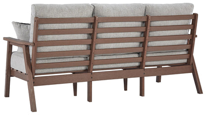 Emmeline - Brown / Beige - Sofa with Cushion - Hornell Furniture Outlet