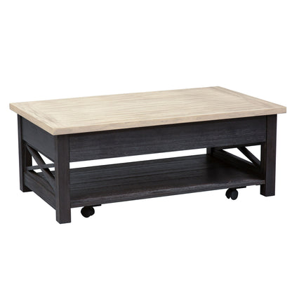 Heatherbrook - Lift Top Cocktail Table - Black - Hornell Furniture Outlet