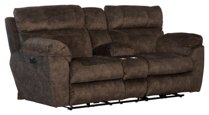 Sedona - Power Hdrst With Lumbar Lay Flat Reclining Console Loveseat With Storage & Cupholders - Hornell Furniture Outlet