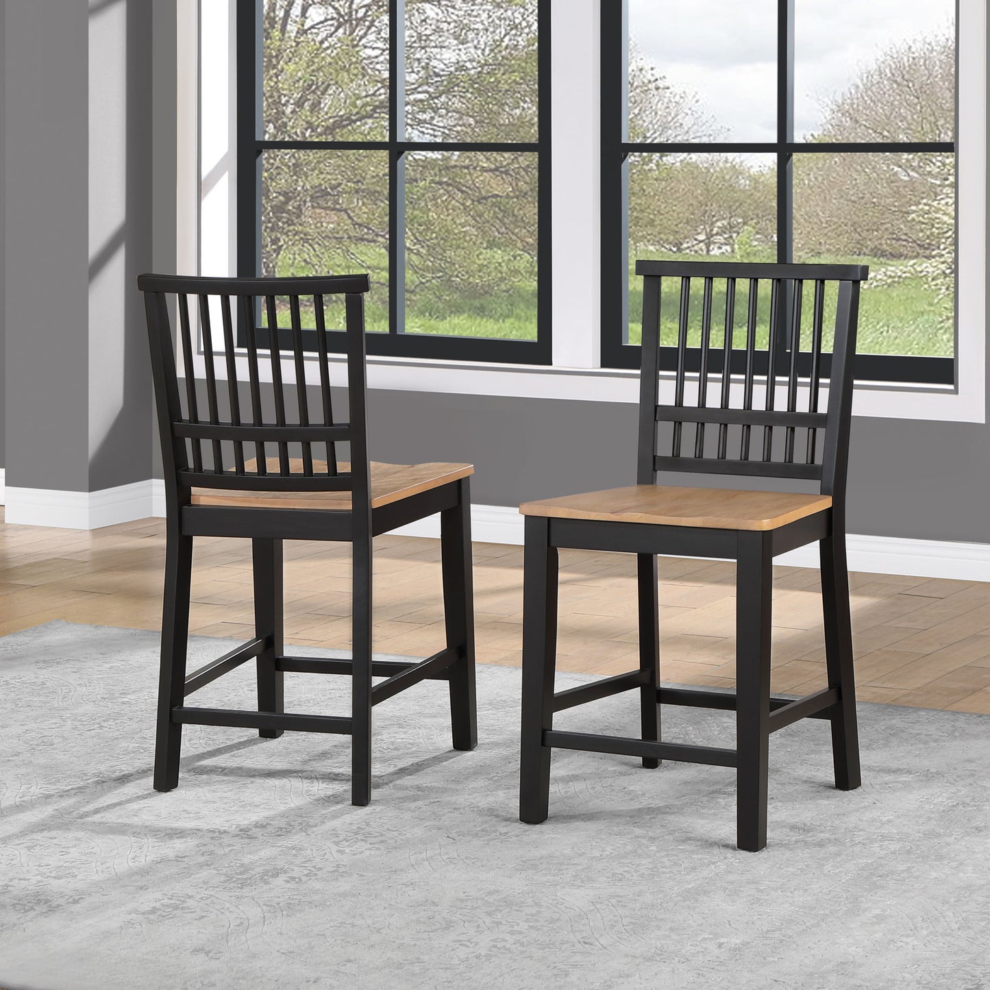 Magnolia - Counter Stool (Set of 2) - Black - Hornell Furniture Outlet