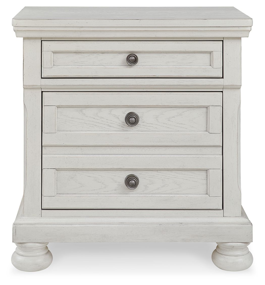 Robbinsdale - Two Drawer Night Stand - Antique White - Hornell Furniture Outlet