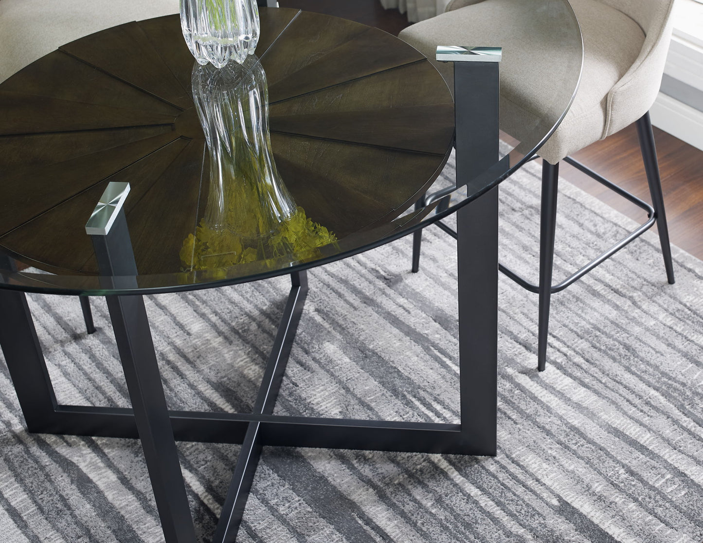 Olson - 5 Piece Counter Dining Set - Dark Gray - Hornell Furniture Outlet