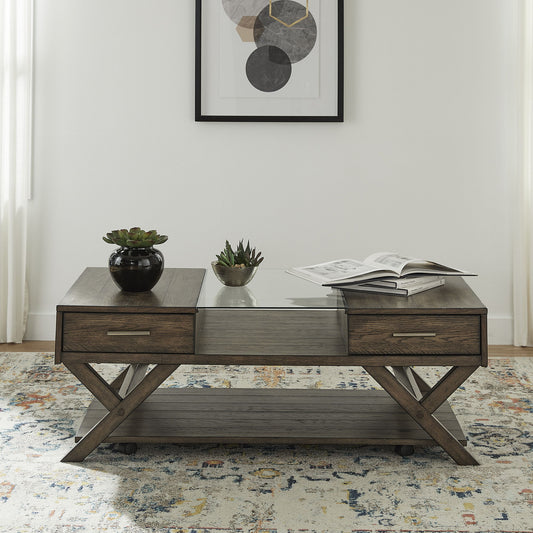 Lennox - Display Cocktail Table - Dark Brown - Hornell Furniture Outlet