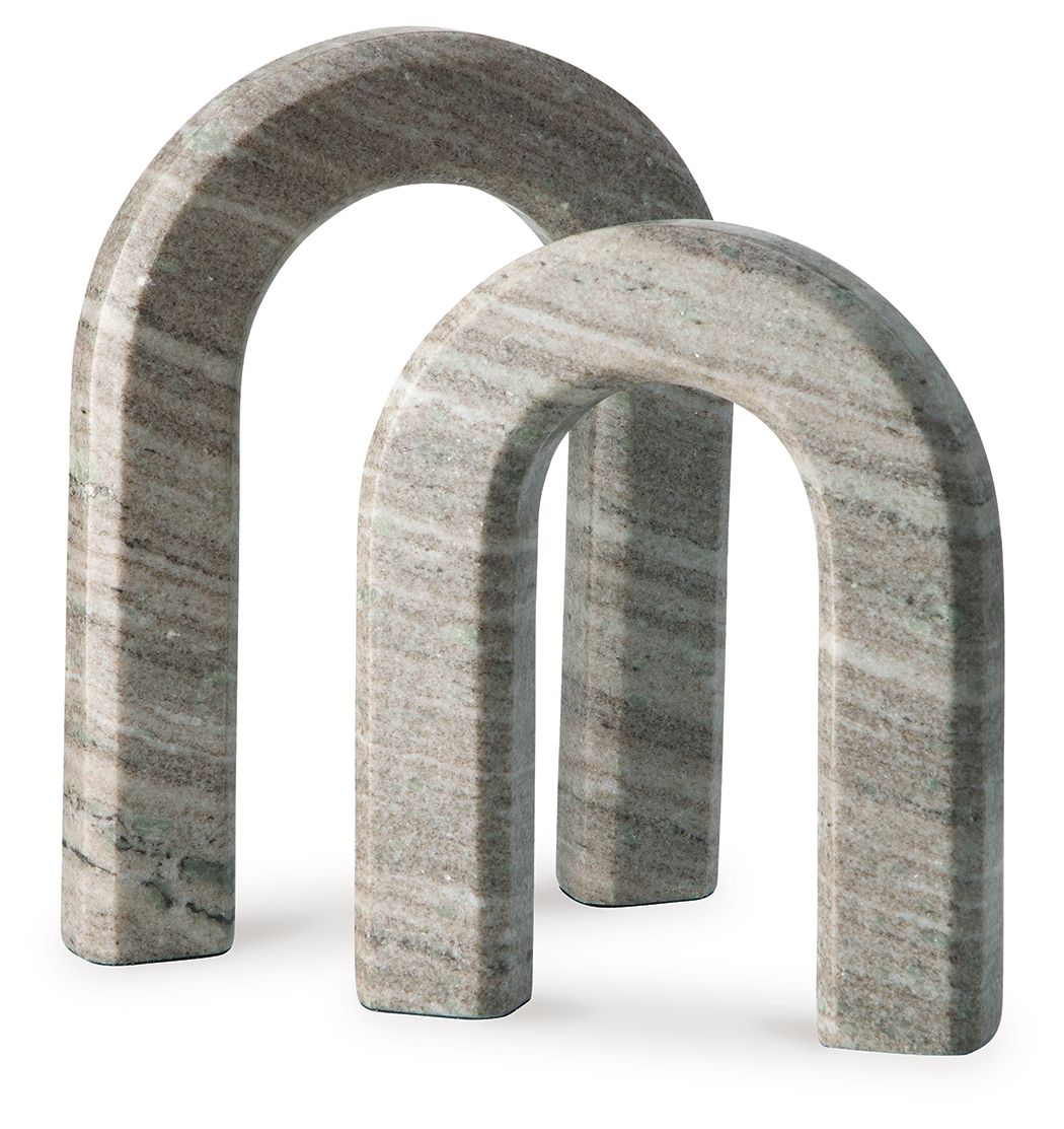 Keithton - Taupe - Sculpture Set (Set of 2) - Hornell Furniture Outlet