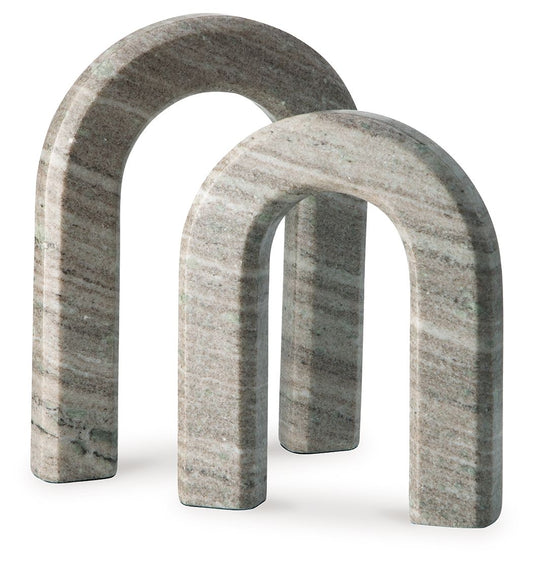 Keithton - Taupe - Sculpture Set (Set of 2) - Hornell Furniture Outlet