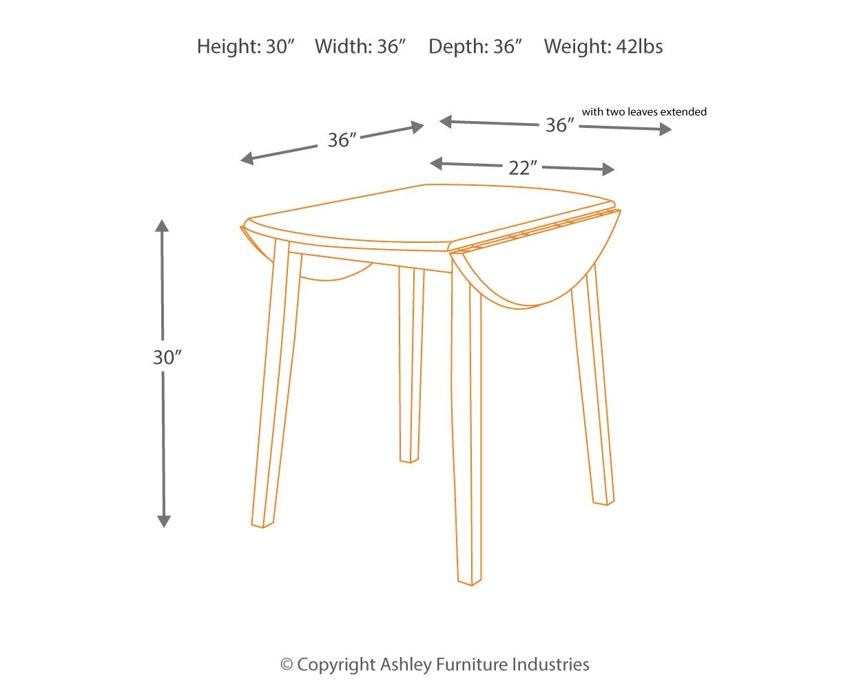 Hammis - Dark Brown - Round DRM Drop Leaf Table - Hornell Furniture Outlet