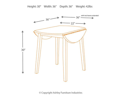 Hammis - Dark Brown - Round DRM Drop Leaf Table - Hornell Furniture Outlet