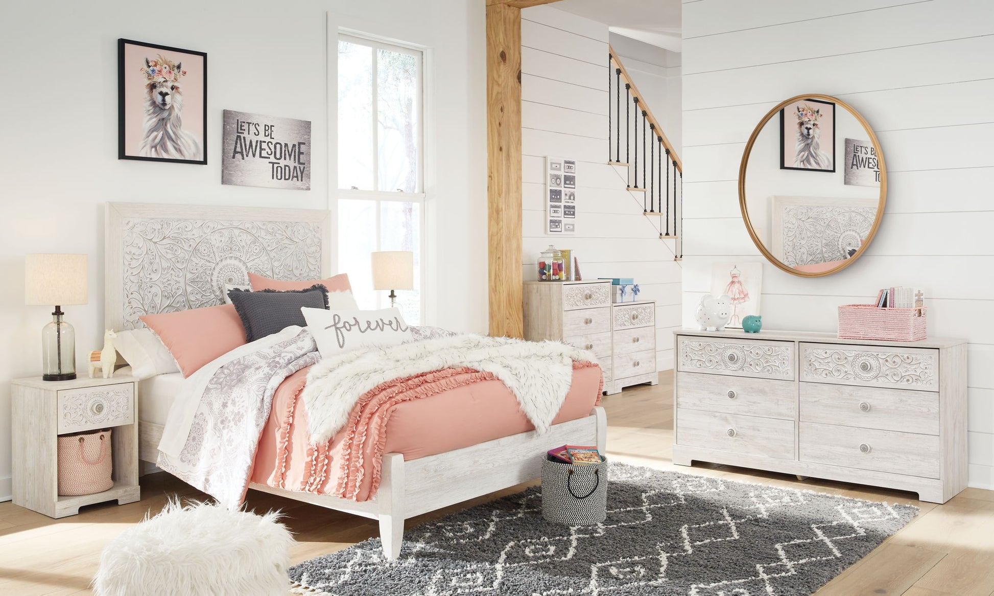 Paxberry - Whitewash - Six Drawer Dresser - Vinyl - Wrapped - Hornell Furniture Outlet