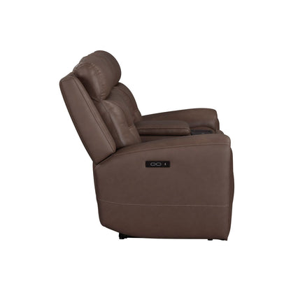 Beckham - Loveseat With Console P2 & ZG - Brown - Hornell Furniture Outlet