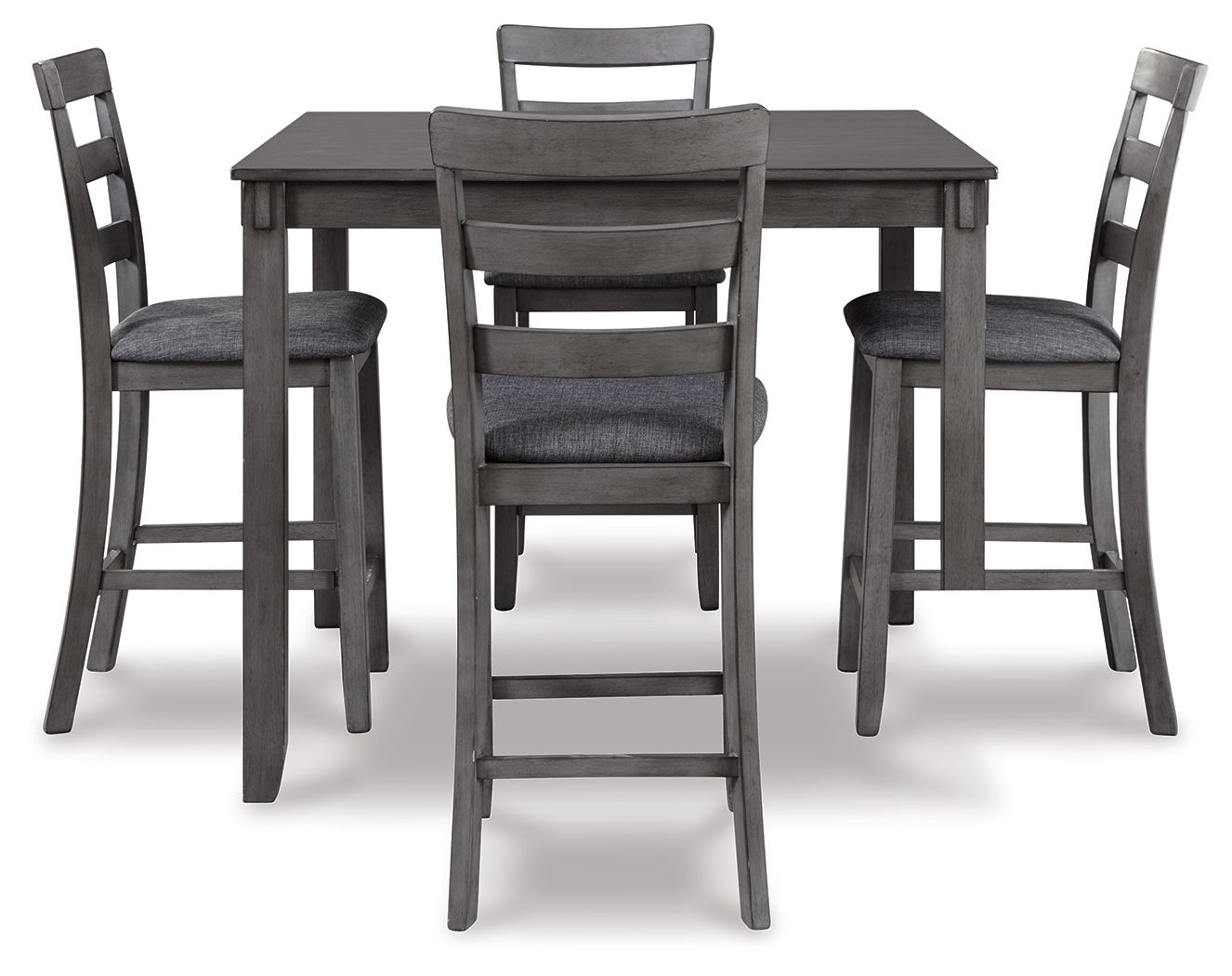 Bridson - Square Counter TBL Set (Set of 5) - Gray - Hornell Furniture Outlet