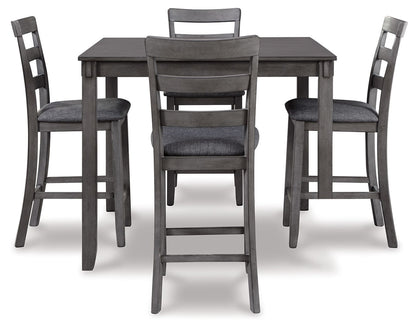 Bridson - Square Counter TBL Set (Set of 5) - Gray - Hornell Furniture Outlet