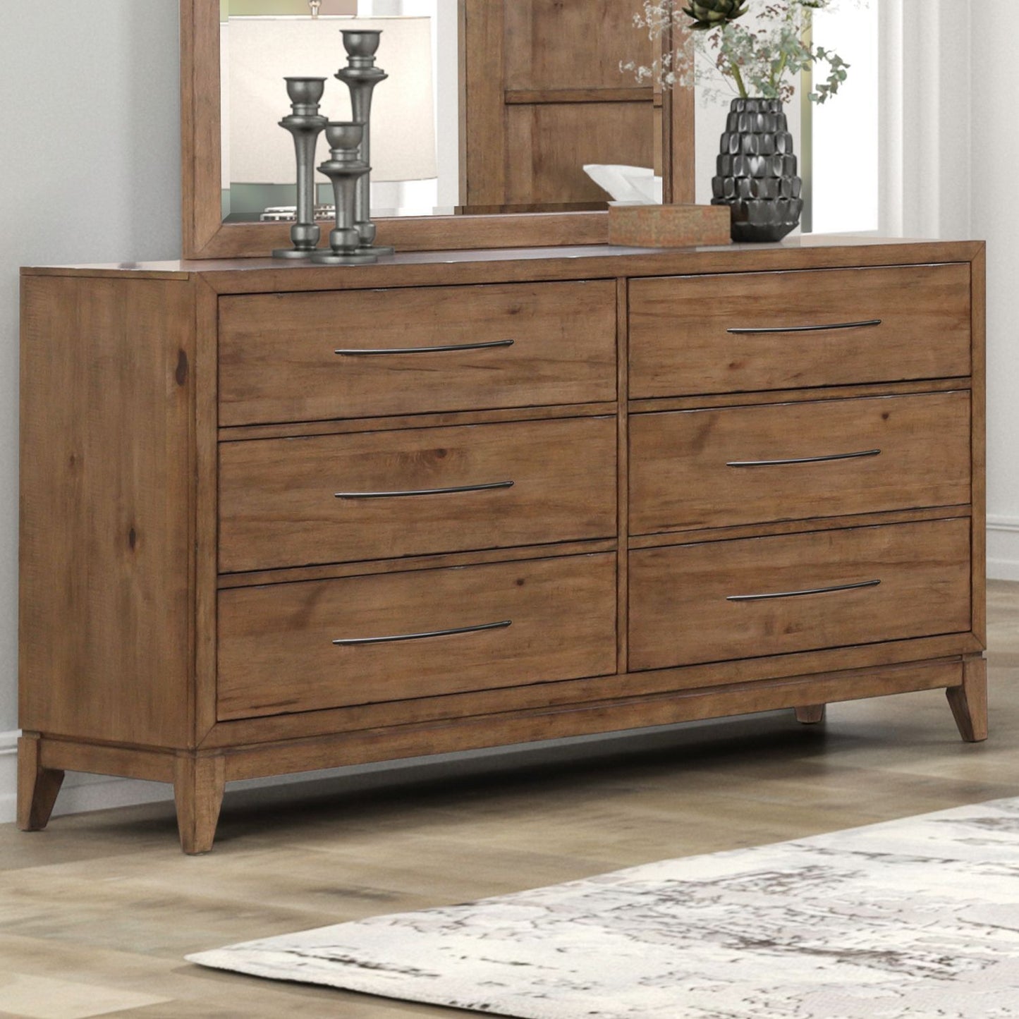 Shaker Lakes - 6 Drawer Dresser - Brown - Hornell Furniture Outlet