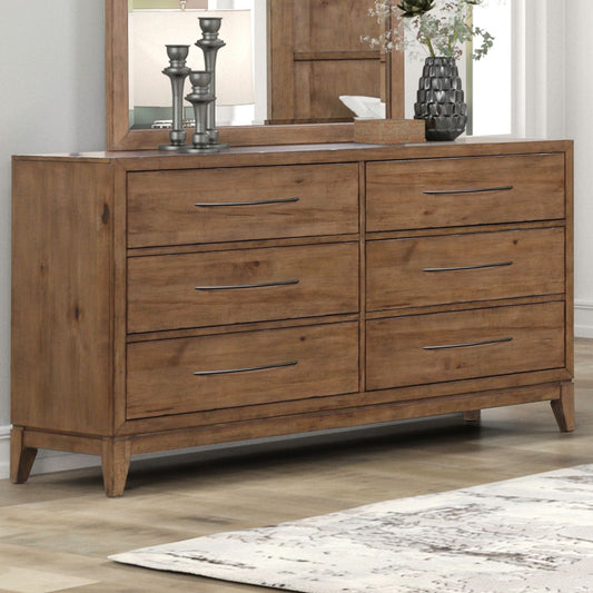 Shaker Lakes - 6 Drawer Dresser - Brown - Hornell Furniture Outlet