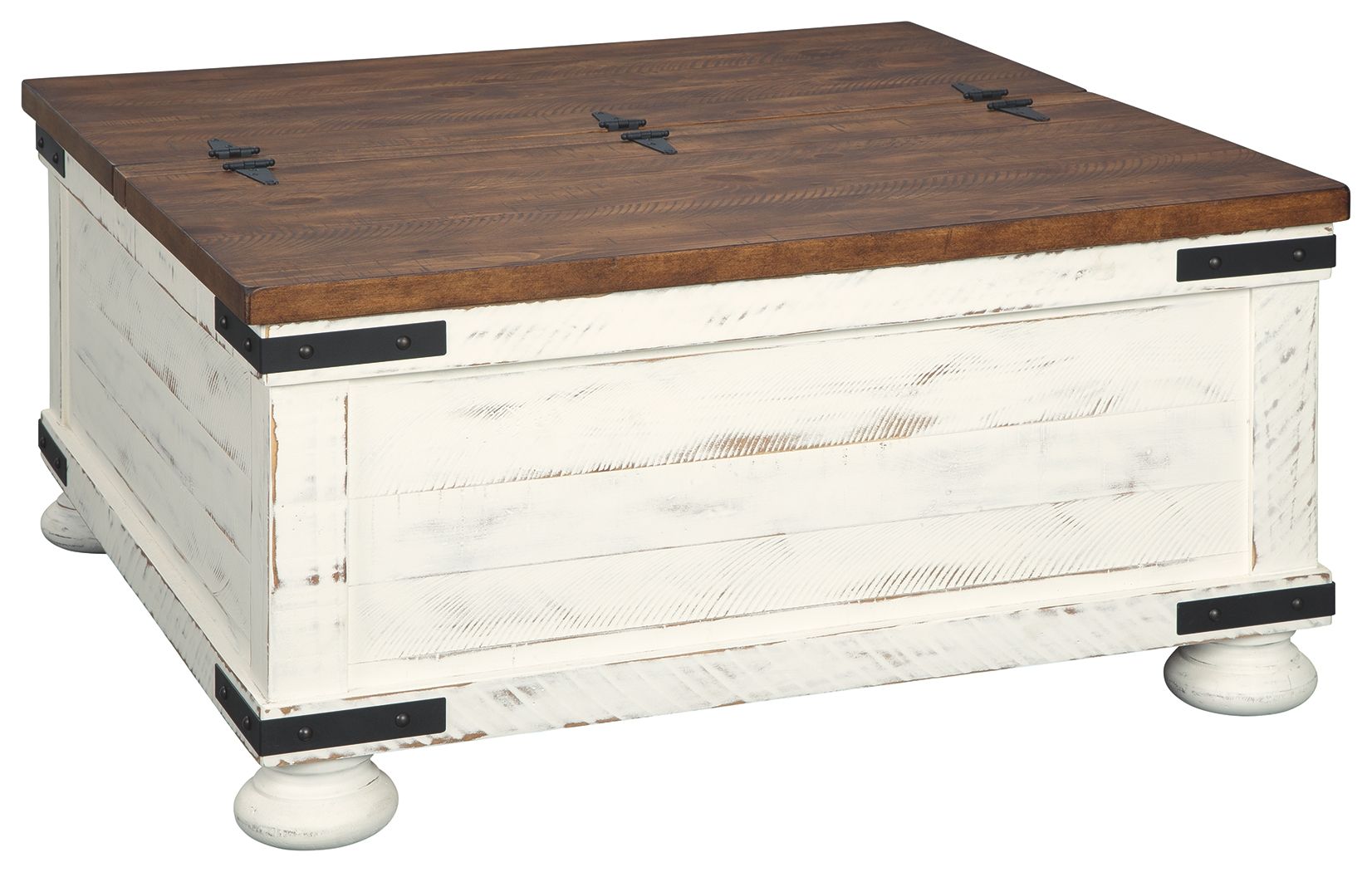 Wystfield - White / Brown - Cocktail Table with Storage - Hornell Furniture Outlet