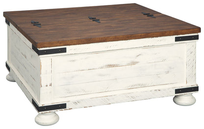 Wystfield - White / Brown - Cocktail Table with Storage - Hornell Furniture Outlet