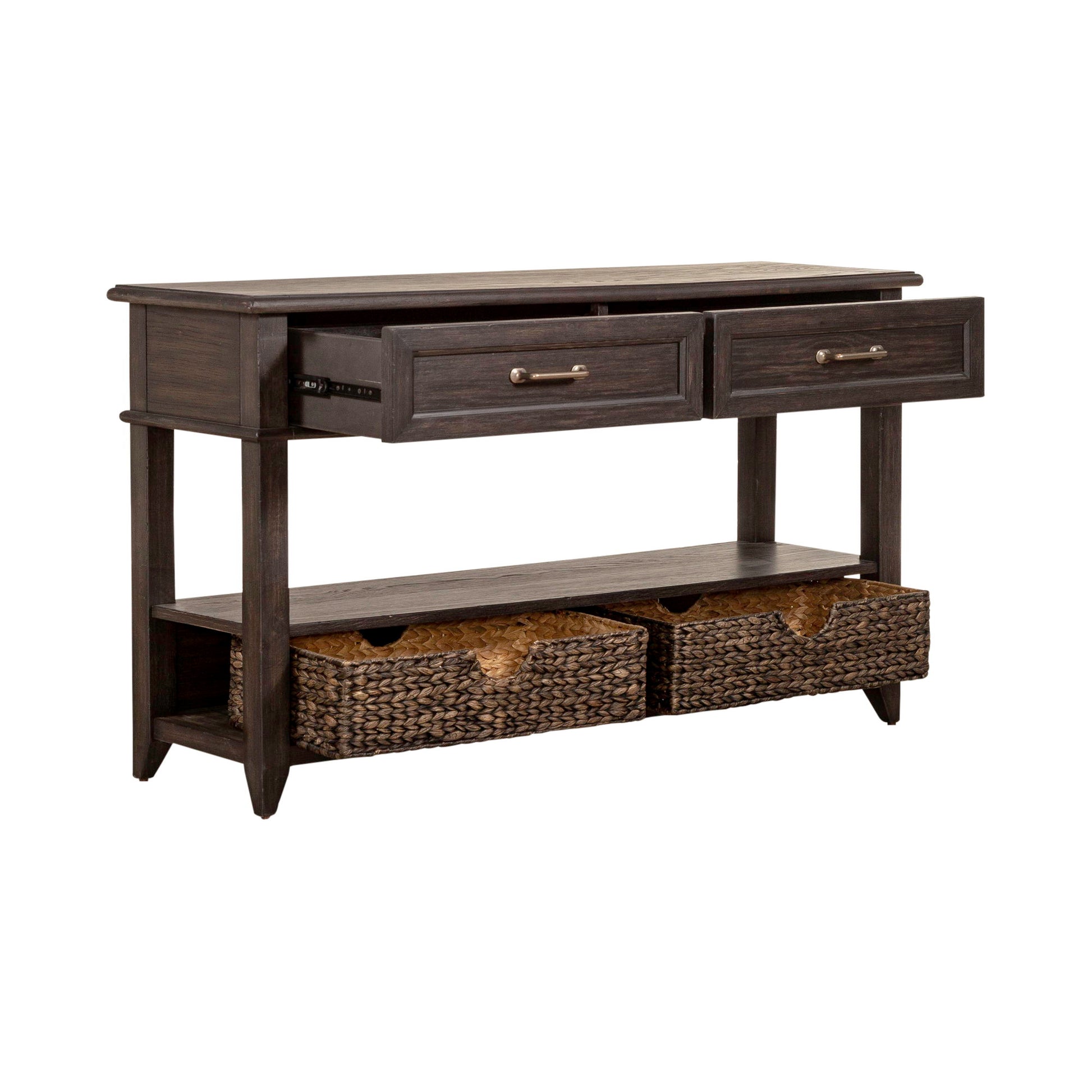 Mill Creek - 2 Drawer Sofa Table - Dark Brown - Hornell Furniture Outlet