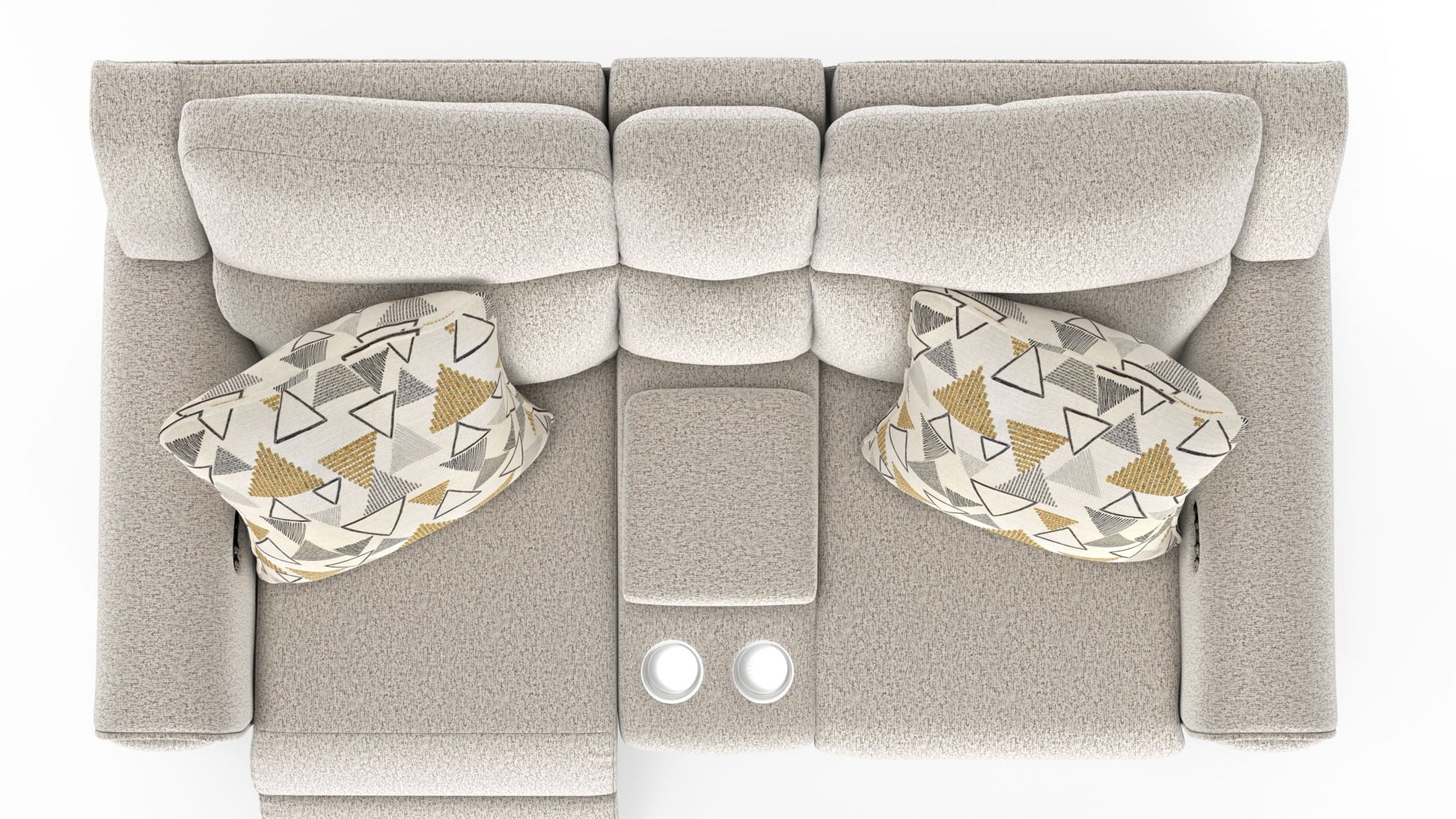 Micah - Power Headrest Power Deep Seat Reclining Console Loveseat - Oatmeal - Hornell Furniture Outlet