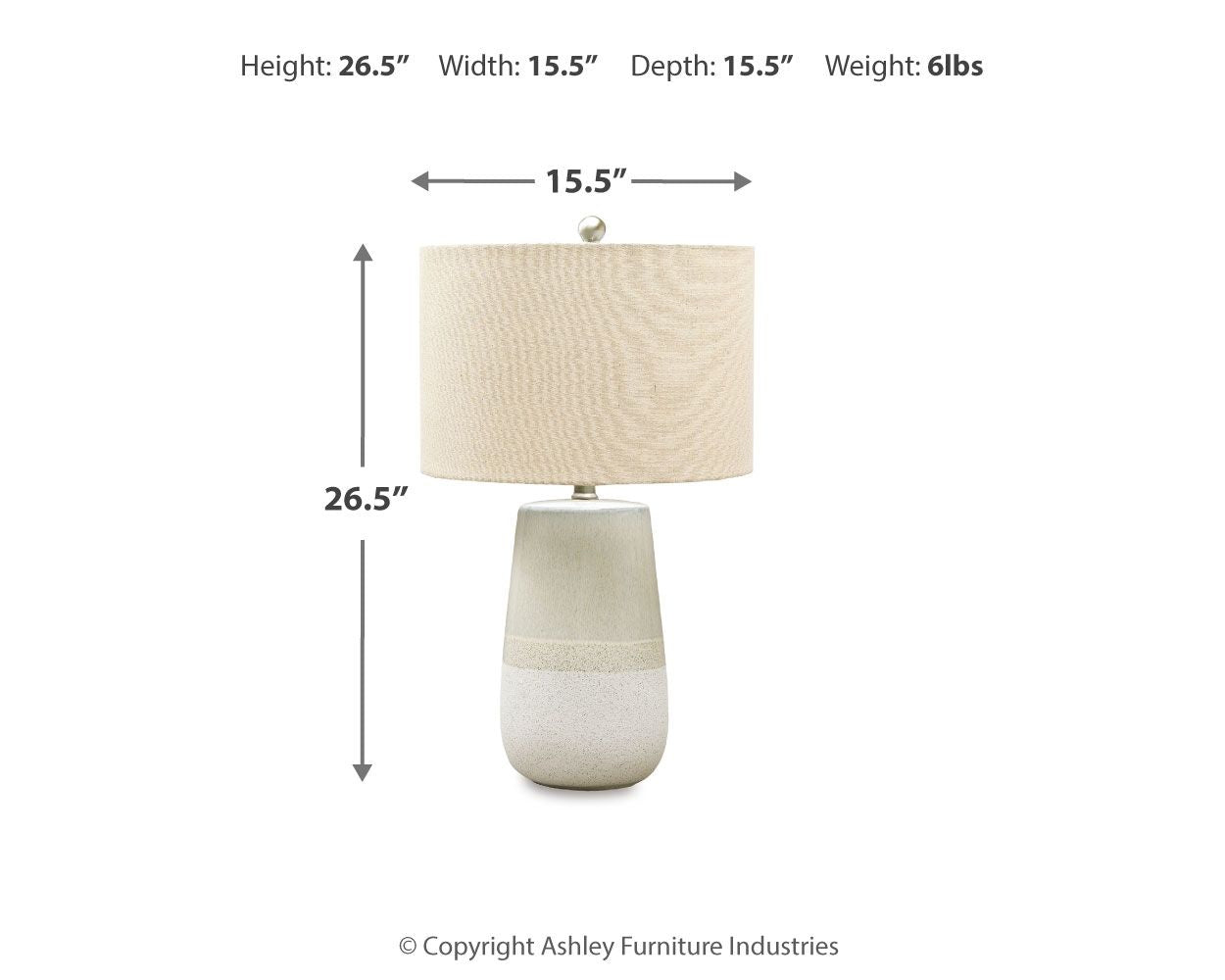 Shavon - Ceramic Table Lamp - Beige / White - Hornell Furniture Outlet