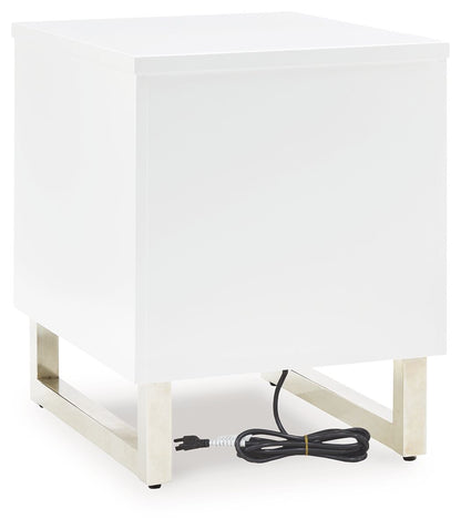 Gardoni - White / Black - Chair Side End Table - Hornell Furniture Outlet