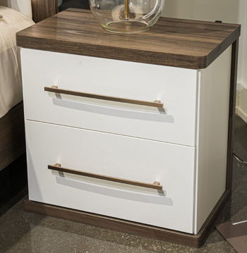 Kendanport - Brown / White - Two Drawer Night Stand - Hornell Furniture Outlet