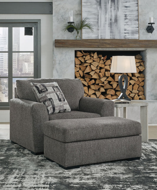 Gardiner - Pewter - 2 Pc. - Chair And A Half, Ottoman - Hornell Furniture Outlet