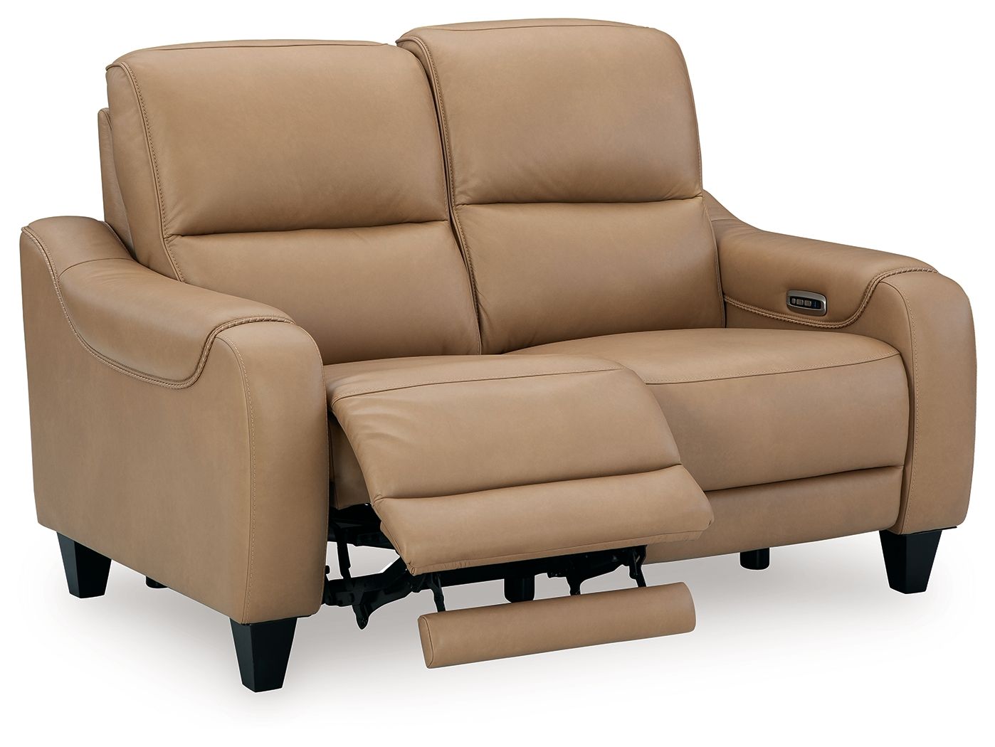 Mosswell - Power Reclining Loveseat With Adj Headrest - Toffee - Hornell Furniture Outlet