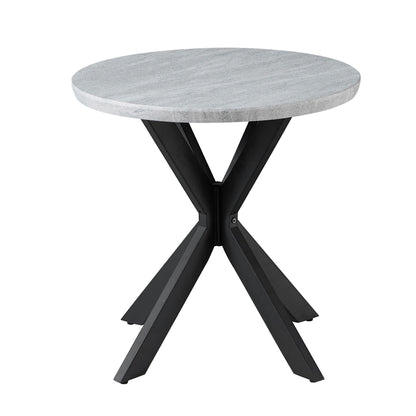 Keyla - Faux Marble Round End Table - Gray - Hornell Furniture Outlet