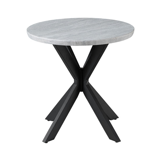 Keyla - Faux Marble Round End Table - Gray - Hornell Furniture Outlet